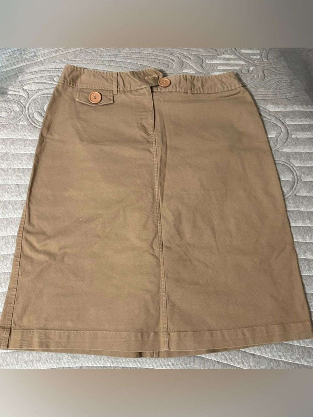 Women’s Tan Skirt with Button Waist